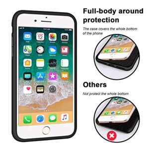 Anuck iPhone SE Case 2022/2020, iPhone 8 Case, iPhone 7 Case, Non-Slip Liquid Silicone Gel Rubber Bumper Phone Case Soft Microfiber Lining Hard Shockproof Protective Cases Cover 4.7", Black