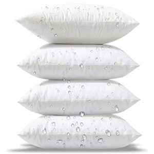 phantoscope 18 x 18 outdoor pillow inserts - pack of 4 outdoor pillows water resistant throw pillow inserts hypoallergenic square decorative couch sham cushion stuffer - 18 inches