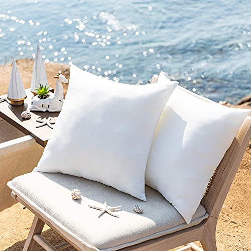 Phantoscope 18 x 18 Outdoor Pillow Inserts - Pack of 4 Outdoor Pillows Water Resistant Throw Pillow Inserts Hypoallergenic Square Decorative Couch Sham Cushion Stuffer - 18 Inches