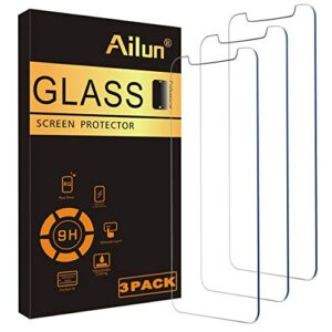 ailun glass screen protector compatible for iphone 11/xr,6.1 inch 3 pack tempered glass