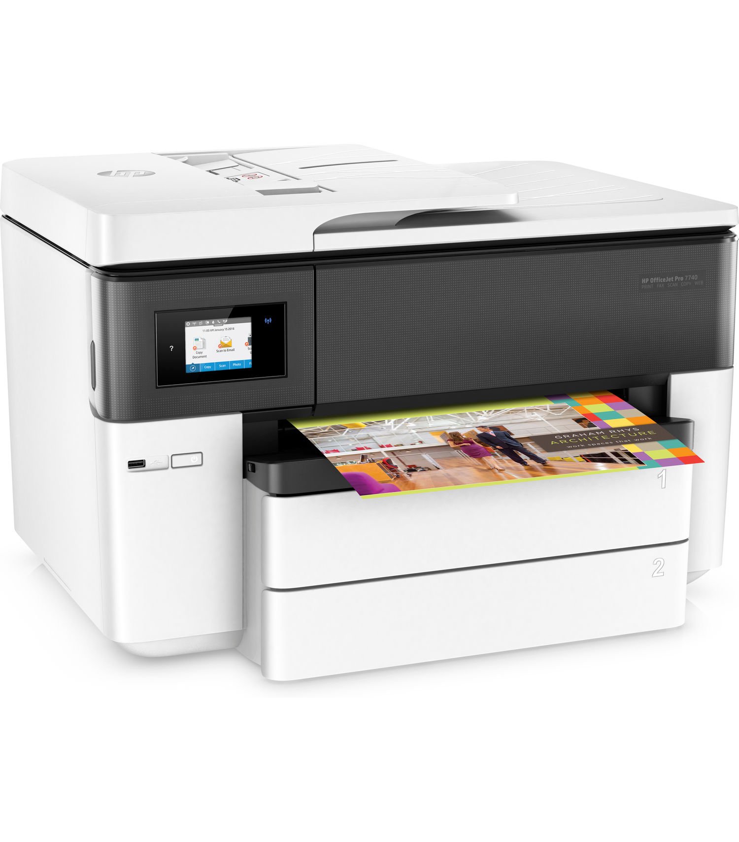 HP OfficeJet Pro 7740 Wide Format All-in-One Printer with Wireless & Mobile Printing (G5J38A) (Renewed)