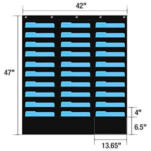 VNOM Classroom Mail Center Organization Storage Pocket Chart with 30 Pockets,Hanging Wall File Paper Folder Organizer Holder,5 Over Door Hangers Included,Perfect for Classroom Office Home School