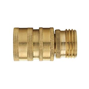 M MINGLE Garden Hose Quick Connect Fittings, 3/4 Inch GHT Solid Brass, Quick Connector Set, 2-Pack