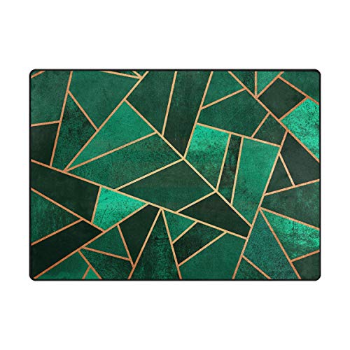 Emerald and Copper Area Rug 5'x 7', Educational Polyester Area Rug Mat for Living Dining Dorm Room Bedroom Home Decorative