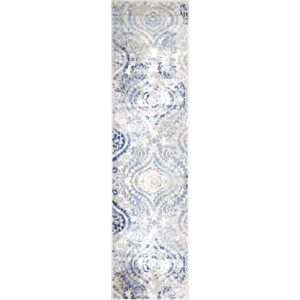 Home Dynamix Melrose Audrey Area Rug, 2x7 Runner, Ivory/Blue