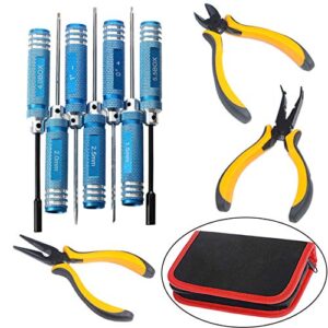 ShareGoo 10 in 1 RC Screwdrivers Pliers kit Hex Hexangular Repair Tool Set for RC Helicopter Quadcopter Airplane Car