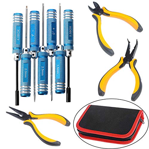 ShareGoo 10 in 1 RC Screwdrivers Pliers kit Hex Hexangular Repair Tool Set for RC Helicopter Quadcopter Airplane Car