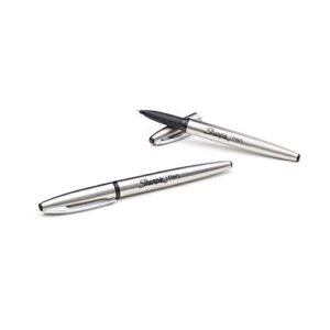 sharpie stainless steel grip pen, fine point (0.8mm), black, box of 12 (2067430)