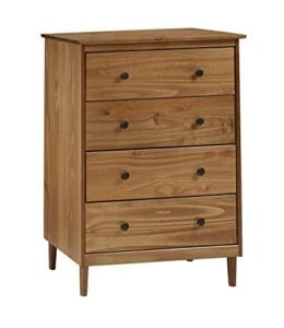 walker edison tall wood storage closet 4 drawer dresser for bedroom caramel brown organizer