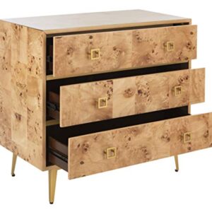 Safavieh Home Katia Modern Natural and Gold 3-drawer Chest