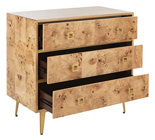 Safavieh Home Katia Modern Natural and Gold 3-drawer Chest