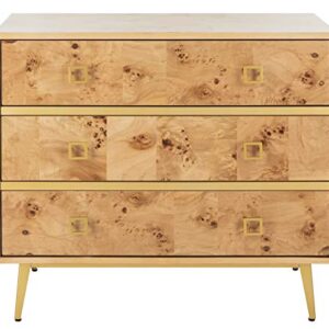 Safavieh Home Katia Modern Natural and Gold 3-drawer Chest