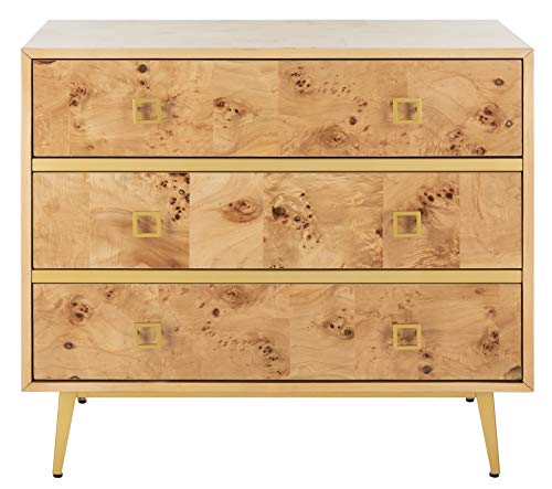 Safavieh Home Katia Modern Natural and Gold 3-drawer Chest