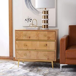 Safavieh Home Katia Modern Natural and Gold 3-drawer Chest