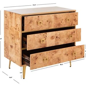 Safavieh Home Katia Modern Natural and Gold 3-drawer Chest