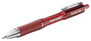 paper mate profile elite retractable ballpoint pens, bold point (1.4mm), red, box of 12 (2067505)
