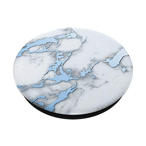 Marbled White And Light Blue Design PopSockets PopGrip: Swappable Grip for Phones & Tablets