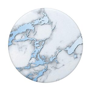 Marbled White And Light Blue Design PopSockets PopGrip: Swappable Grip for Phones & Tablets