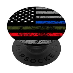 thin red green blue line pop socket usa flag christmas gift popsockets popgrip: swappable grip for phones & tablets