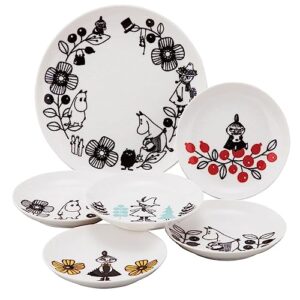 山加商店 Yamaka Shoten Moomin MM1400-52 Moomin Valley Plate, 6-Piece Set, Microwave, Dishwasher Safe, Moomin Goods, Scandinavian, Mother's Day, Gift, Tableware, Gift, Wedding Gift, Made in Japan