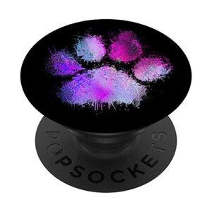 Colorful Dog Paw Print Purple Pink Abstract Animal Love Gift PopSockets PopGrip: Swappable Grip for Phones & Tablets