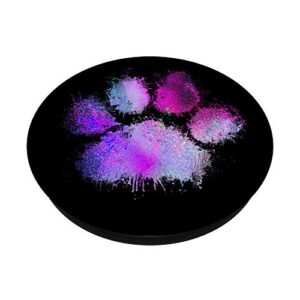 Colorful Dog Paw Print Purple Pink Abstract Animal Love Gift PopSockets PopGrip: Swappable Grip for Phones & Tablets