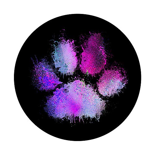 Colorful Dog Paw Print Purple Pink Abstract Animal Love Gift PopSockets PopGrip: Swappable Grip for Phones & Tablets
