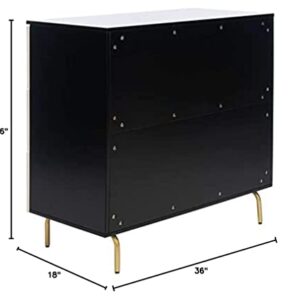 Safavieh Home Genevieve Black Modern 3-drawer Dresser