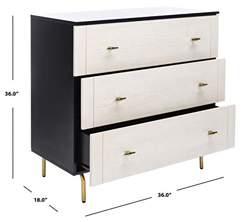 Safavieh Home Genevieve Black Modern 3-drawer Dresser