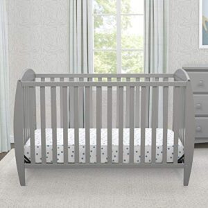 Delta Children Twinkle 4-in-1 Convertible Baby Crib, Easy to Assemble, Sustainable New Zealand Wood, Grey