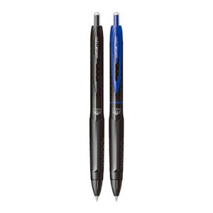 uni-ball 307 gel pens, medium point, blue and black, box of 12 (2067519)