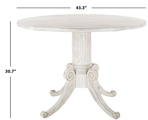 Safavieh Home Forest Traditional Antique White Drop Leaf Dining Table