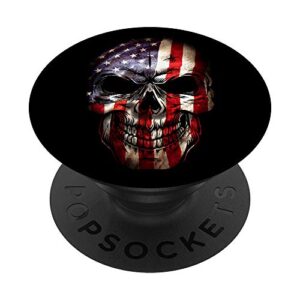american flag skull gift phone accessory popsockets popgrip: swappable grip for phones & tablets