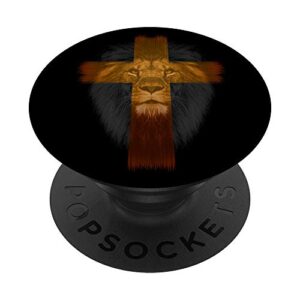 jesus, lion of the tribe of judah christian graphic popsockets popgrip: swappable grip for phones & tablets