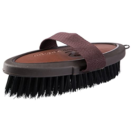 Horze Maddox PU Leather Body Brush - Dark Brown - One Size