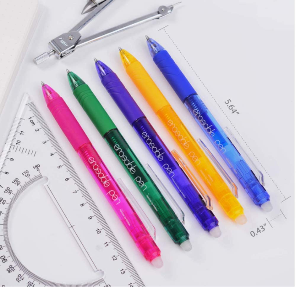 HUALX Erasable Pen Retractable Gel Ink Pens 0.7mm,Drying Rolling Ball Pens with Eraser for Kid Students Adults (8 colors (8 pens + 8 refills)