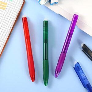 HUALX Erasable Pen Retractable Gel Ink Pens 0.7mm,Drying Rolling Ball Pens with Eraser for Kid Students Adults (8 colors (8 pens + 8 refills)