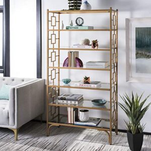 safavieh home collection brooklyn 7 tier etagere, gold and clear