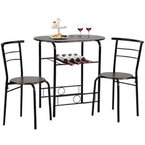 dining kitchen table dining set，3 piece metal frame bar breakfast dining room table set table and chair with 2 chairs