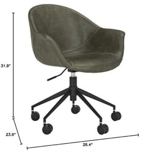 Safavieh Home Ember Green Faux Leather and Black Office Chair