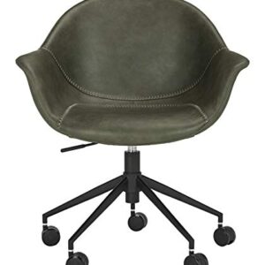 Safavieh Home Ember Green Faux Leather and Black Office Chair