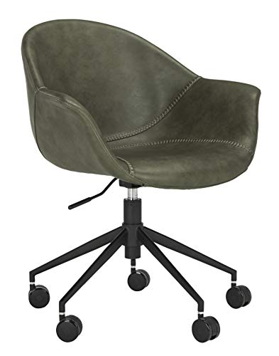 Safavieh Home Ember Green Faux Leather and Black Office Chair