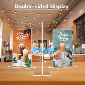 MaxGear Acrylic Sign Holder 5x7 inches 12 Pack, Table Paper Display Stand Clear Sign Frame Double Sided Menu Flyer Holder for Office, Restaurants, Store, Photo