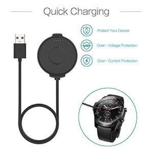 TUSITA Charger Compatible with TicWatch Pro 2020, Pro 4G LTE Smartwatch - USB Charging Cable Clip Cradle 3.3ft 100cm - Bluetooth Smart Watch Accessories
