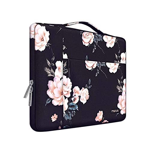 MOSISO Laptop Sleeve Compatible with MacBook Air 15 inch M2 A2941 2023/Pro 16 2023-2019 M2 A2780 M1 A2485 A2141/Pro Retina 15, 15-15.6 inch Notebook, Polyester Camellia Multifunctional Briefcase Bag