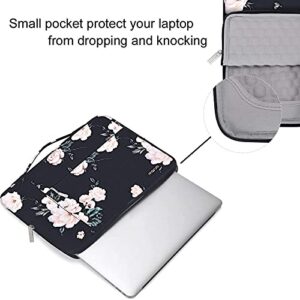 MOSISO Laptop Sleeve Compatible with MacBook Air 15 inch M2 A2941 2023/Pro 16 2023-2019 M2 A2780 M1 A2485 A2141/Pro Retina 15, 15-15.6 inch Notebook, Polyester Camellia Multifunctional Briefcase Bag