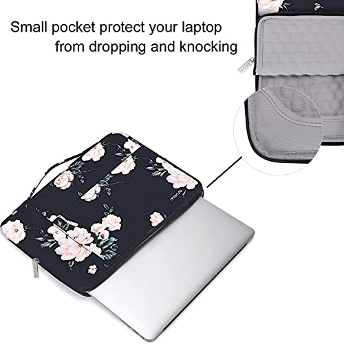 MOSISO Laptop Sleeve Compatible with MacBook Air 15 inch M2 A2941 2023/Pro 16 2023-2019 M2 A2780 M1 A2485 A2141/Pro Retina 15, 15-15.6 inch Notebook, Polyester Camellia Multifunctional Briefcase Bag