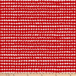 marimekko rasymatto cotton fabric, white/red, fabric by the yard