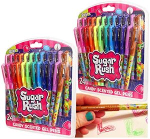 scentos sugar rush candy scented gel pens 24 count (series 2) - 2 pack (48 pens total)