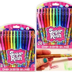 Scentos Sugar Rush Candy Scented Gel Pens 24 Count (Series 2) - 2 Pack (48 Pens Total)